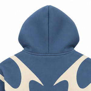 Slate Blue Contrast Panel <b>Zip</b> Up <b>Hoodie</b> Men Streetwear Full Zipper Long Sleeve Casual Fleece Hooded Jacket With <b>Pockets</b> - Product Image 4