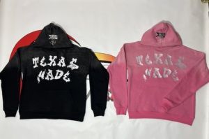 Novedad: Sudadera con capucha de 500 g/m² con bordado personalizado, apliques de estilo vintage, corte y confección oversize, efecto lavado a la piedra y ácido, estilo cropped. - Product Image 5