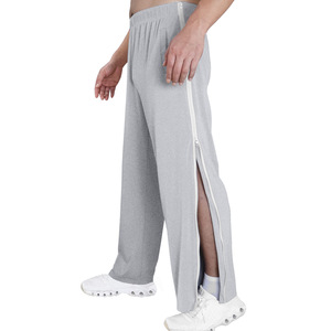 Pantalon de survêtement bleu marine pour homme avec bande latérale blanche, taille élastique, coupe décontractée, respirant, en maille - Product Image 5
