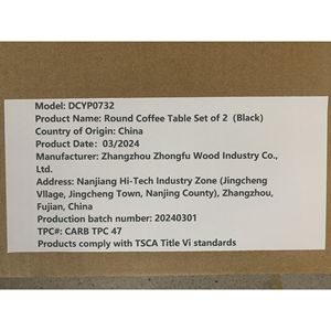 Nesting <b>Coffee</b> <b>Table</b> <b>Set</b> of 2 27.6inch Wood <b>Marble</b> Pattern Top Sturdy Metal Frame End & Side <b>Table</b> - Product Image 4