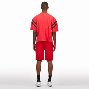 Conjunto de Camiseta y Pantalones Cortos de Verano para Hombre, Corte Regular, 100% Algodón Ecológico, con Logotipo Personalizado, Sublimación, Camiseta de Manga Corta y Pantalones Cortos - Product Image 4
