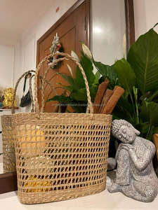 Bolso de mano de estilo Vintage tejido a mano de algas marinas para mujer Uso de verano con flores rebordear Cierre de gancho y lazo al por mayor - Product Image 2