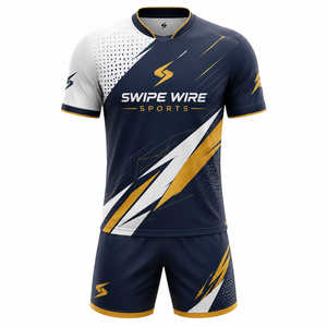 เสื้อฟุตบอลผู้ใหญ่แบบยูนิเซ็กซ์ โพลีเอสเตอร์ 100% น้ำหนัก 140 กรัม พิมพ์ลายดิจิทัล ชื่อทีม หมายเลข คอวี แขนสั้น - Product Image 2