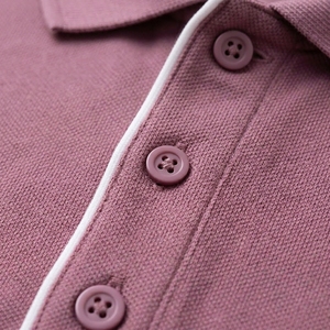 เสื้อเชิ้ตผู้ชายสีน้ำเงินขาว แขนสั้น ผ้าโพลีเอสเตอร์เทอร์รี่ ทรงปกติ สไตล์ทางการ ผ้าถัก ระบายอากาศได้ดี ด้านหน้า - Product Image 4