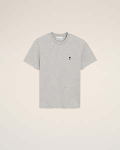 Camiseta de Manga Corta Gris para Hombre, Cuello Redondo, Corte Regular, Informal, de Algodón Jersey Transpirable, con Diseño de Logotipo Frontal - Product Image 6
