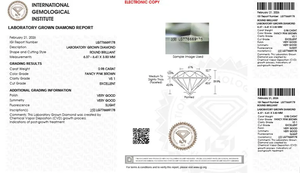 Diamante Redondo Cultivado en Laboratorio de 0.98 Ct, Color Rosa Marrón Fantasía VS1, Certificado IGI, Diamante Suelto para Anillo de Compromiso Solitario, Diamante Real - Product Image 5