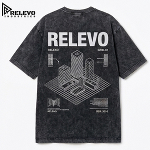 Camiseta Oversize de Algodón Pesado con Lavado Ácido y Estampado de Letras para Hombre - Product Image 3