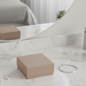 High Quality Eco Friendly Recyclable Cardboard Velvet Sponge Lined Jewelry <b>Box</b> | Custom Logo Matte Laminated Embossed <b>Earring</b> - Product Image 4