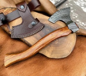 Hache de bûcheron en acier Damas de haute qualité 2026 avec manche en bois pour le camping à prix raisonnable - Product Image 6