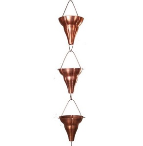 Cadena de Lluvia Minimalista de Cobre con Forma de Embudo, Guía de Agua Elegante para Drenaje Exterior Moderno de Techos - Product Image 1