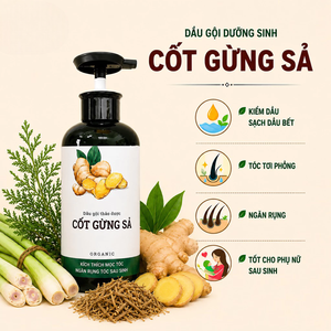 Shampoo liquide au gingembre frais et à la citronnelle |   Soins capillaires et du cuir chevelu bio anti-graisse pour cheveux gras – Vietnam - Product Image 4