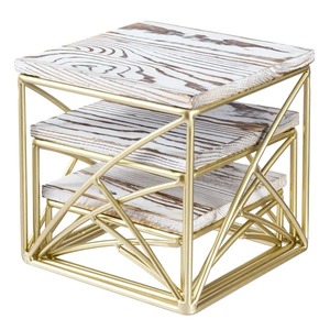 Élégant support à gâteau en verre multicouche doré avec motif floral, réutilisable pour la décoration de fête - Product Image 4