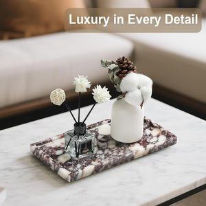 Budget Friendly Marble Bathroom Tray for Soap Dispenser, Lotion Bottles and Luxury <b>Vanity</b> Counter Organization - Product Image 5