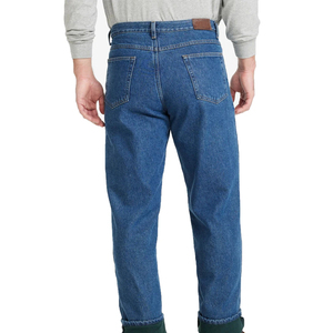 Pantalones Vaqueros de Pierna Recta de Cintura Alta, Corte Regular, Algodón de Peso Medio, Color Azul Sólido, Estilo Casual para Hombre, Primavera - Product Image 5