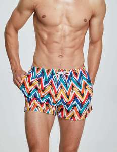 Shorts de bain multicolores pour hommes, à séchage rapide, avec cordon de serrage à la taille, pour la plage et le surf - Product Image 5