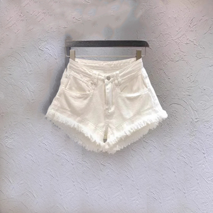 Shorts de Mezclilla Ajustados para Mujer First Fitness, 100% Algodón, Transpirables, Casuales, Lavados, Diseño Personalizado, Desgastados - Product Image 1
