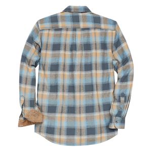 Chemise en flanelle à carreaux bleu ciel, intérieur brossé en coton, boutons sur le devant, confort quotidien, chemises en flanelle pour hommes - Product Image 2