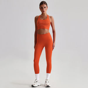 Ensemble de yoga 2 pièces haut de gamme pour femme, ultra-élastique, séchage rapide, écologique, respirant, sculptant, longueur intégrale – Entrepôt américain - Product Image 6
