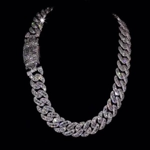 Chaîne cubaine en argent sterling 925 avec diamants Moissanite VVS de qualité supérieure, style Hip Hop, personnalisable, qualité supérieure, vente en gros - Product Image 2