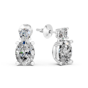 Pendientes de Plata 925 con Diamantes de Laboratorio, Certificados por IGI, RJC, ODM, OEM, Fabricante de Joyería Fina Ética, Venta al por Mayor EA501738 - Product Image 2