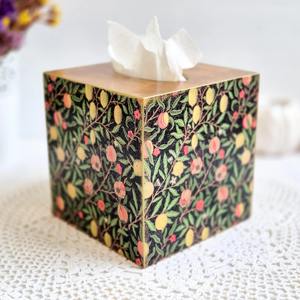 Boîte à mouchoirs en bois imprimée pour bureau, rangement professionnel de bureau, vente en gros, boîte à mouchoirs en bois imprimée pour le visage - Product Image 2