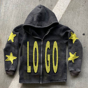 Sudadera con Capucha y Cremallera Personalizada con Bordado 3D y Estampado Puff para Mujer, 100% Algodón, Sudadera Térmica con Cremallera Completa para Invierno - Product Image 1