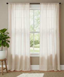 Cortinas de Algodón Lavado Hechas a Mano, Cortinas Decorativas para el Hogar, Cortinas de Lujo Color Rost o para Sala de Estar, Cortinas para Ventana - Product Image 1