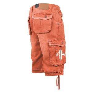 Pantalones Cortos de Mezclilla para Hombre, de Alta Calidad, con Estampado de Serigrafía, Estilo Jeans, de Pierna Ancha, Material Spandex/Poliéster - Product Image 4