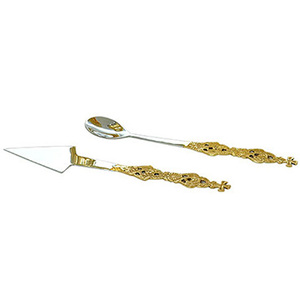 Juego de Cuchara y Lanza para Comunión Ortodoxa con Acabado en Oro y Plata |   Utensilios Litúrgicos – DOUBLE VEE EXPORTS - Product Image 1