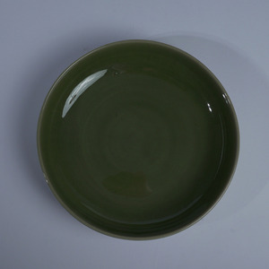 Assiette à dessert ronde en céramique faite à la main, 12 pouces, en porcelaine durable, glaçure ivoire terre cuite, pour la vaisselle de restaurant - Product Image 1