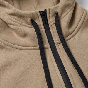 Survêtement à capuche pour homme, couleur unie, fermeture éclair sur le devant, vêtements de sport décontractés, manches longues, vêtements d'automne, respirant, polyester et coton - Product Image 4