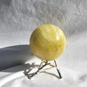 Sphère de cristal de calcite citronnée sculptée de qualité supérieure, pierre naturelle polie pour la guérison, décoration Feng Shui pour la maison, thème Amour, objet de collection artistique - Product Image 1