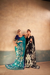 Sari Tradicional Indio de Seda Satinada con Estampado Kalamkari para Uso Diario y Eventos Festivos, Atuendo Elegante para Mujer - Product Image 3