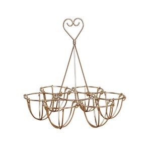 Vintage Farmhouse Metal Wire <b>Egg</b> Holder With Wooden Handle Rustic 6-<b>Egg</b> Countertop Storage Basket For Fresh <b>Egg</b> Gathering - Product Image 6