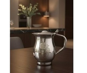 Carafe à eau en acier inoxydable avec couvercle et poignée, finition miroir, pour servir l'eau, le jus, le lait, à la maison, à la salle à manger, en cuisine - Product Image 6