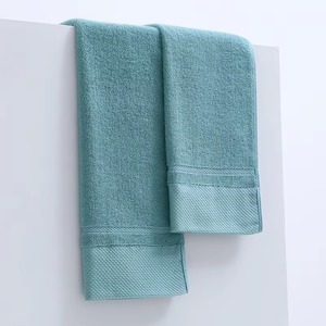 Serviette de toilette en coton écologique réutilisable, douce, respirante, séchage rapide, fournisseur OEM en gros, couleur unie, tissée en terry - Product Image 5