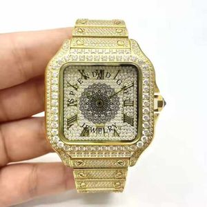 Reloj de Lujo con Diamantes, Analógico de Cuarzo, Caja Plateada con Moissanita, Esfera con Números Romanos, Cristal de Zafiro, Movimiento ETA, Resistente al Agua 10m - Product Image 2