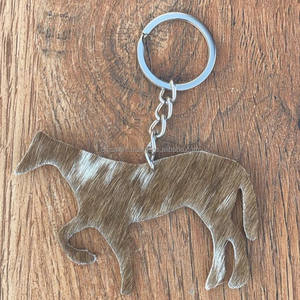 Nouveau Western élégant vente chaude cheveux sur cuir de vachette porte-clés en cuir véritable porte-clés forme Unique porte-clés de luxe en cuir - Product Image 2