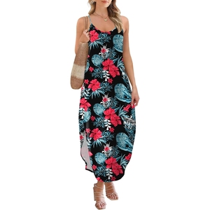 Vestido Largo Informal de Verano para Mujer, Vestido de Playa Hawaiano con Tirantes Finos - Product Image 3