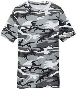 T-shirts à manches courtes en twill camouflage uni pour hommes, vêtements tactiques de chasse, vente en gros, t-shirt à col rond pour la pêche, t-shirt camouflage - Product Image 1