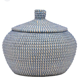 Handwoven Eco-Friendly Seagrass Round <b>Storage</b> <b>Basket</b> with <b>Rope</b> Handles and Lid for Daily Home Decor Use Made in Bangladesh - Product Image 5