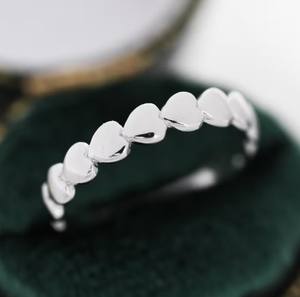 Anillo Infinito de Plata de Ley con Puntos, Anillo de Amistad, Anillo Delgado en Forma de Corazón, Anillo Apilable - Product Image 2