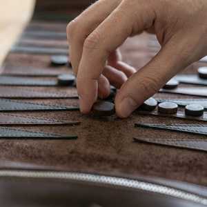 AQDAS INDUSTRIES Leather <b>Backgammon</b> <b>Set</b> Roll up Board Foldable Travel Game Unisex Playing Accessory Customized Packaging - Product Image 2