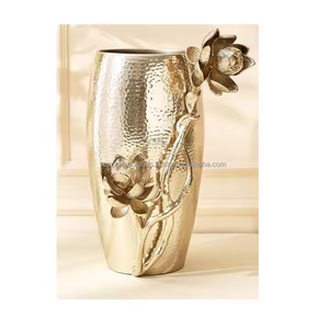 Hot Selling Modern Handmade Aluminium <b>Vase</b> Table Top Decorative <b>Square</b> Hammered Polish for Wedding Occasions by Azora industries - Product Image 2