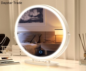 Miroir de maquillage LED rond moderne de qualité supérieure avec commande tactile, miroir de vanité mural pour chambre à coucher et coiffeuse - Product Image 1
