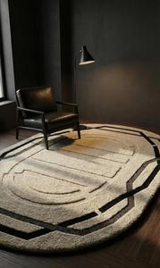 Modern Minimalist Regular Wool Anti-Slip Soft Tufted Abstract Pattern Medium Pile Cotton Canvas Backing Plush Area Rug for - Product Image 4