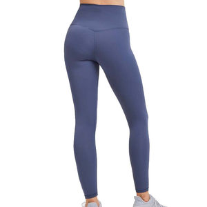 Low MOQ Women's Solid High Waist <b>Seamless</b> <b>Legging</b> Active Wear Fitness Pants Spandex/Nylon Quick Dry Breathable Eco-Friendly - Product Image 6