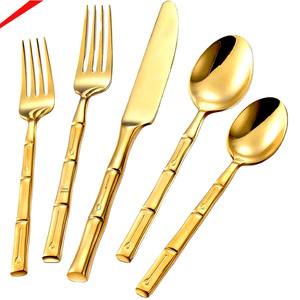 Juego de Cubiertos de Acero Inoxidable con Acabado en Cobre, para Eventos, Fiestas, Vajilla Decorativa, Juego de Cubiertos Elegantes, Cuchara y Cuchillo - Product Image 3