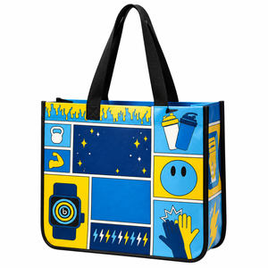 Sac fourre-tout personnalisé avec logo, laminé, imperméable, en PP tissé, sac de courses promotionnel recyclable - Product Image 1
