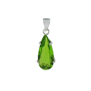 Collier pendentif en pierre de péridot, coupe poire, plaqué or 18 carats, fait main, sans nickel, en laiton, style bohème, collier d'anniversaire - Product Image 2